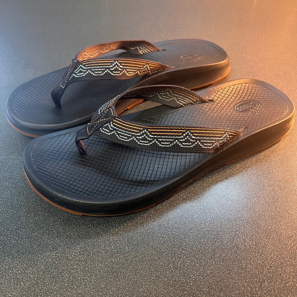 Chaco Black and Brown Flip-Flops